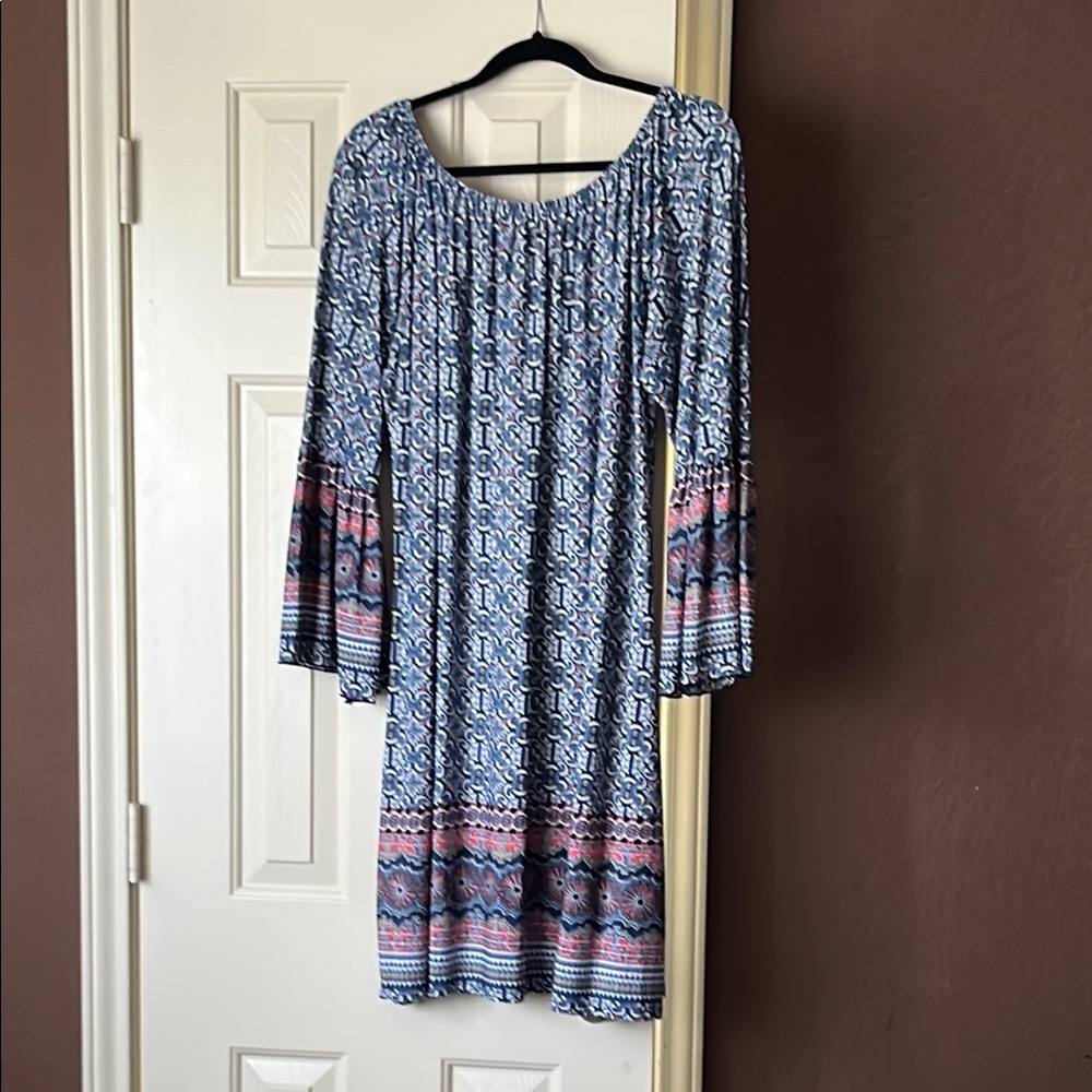 Honeyme Multicolor Patterned Long Sleeve Dress